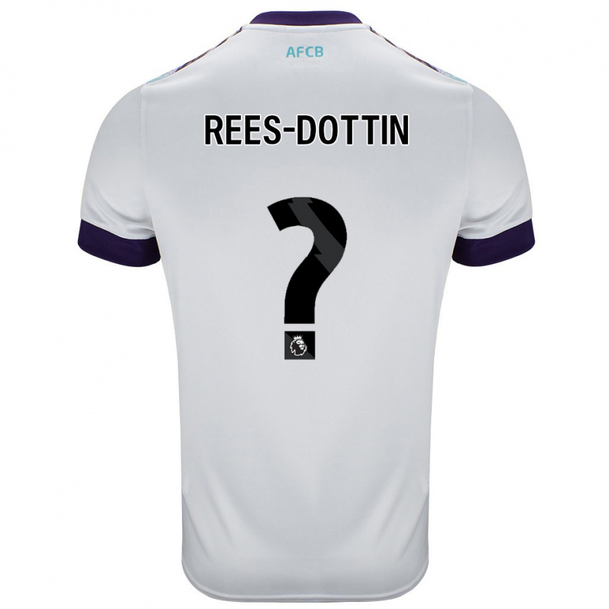 Kids Football Remy Rees-Dottin #0 White Green Purple Away Jersey 2024/25 T-Shirt Nz