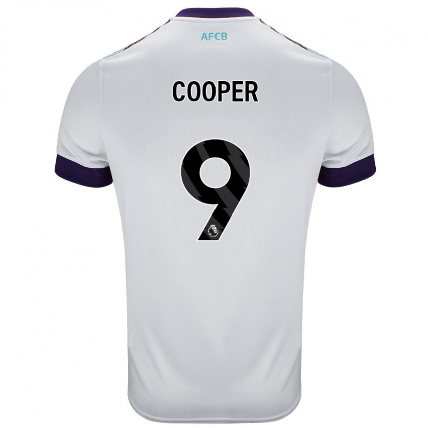 Kids Football Lucy Cooper #9 White Green Purple Away Jersey 2024/25 T-Shirt Nz