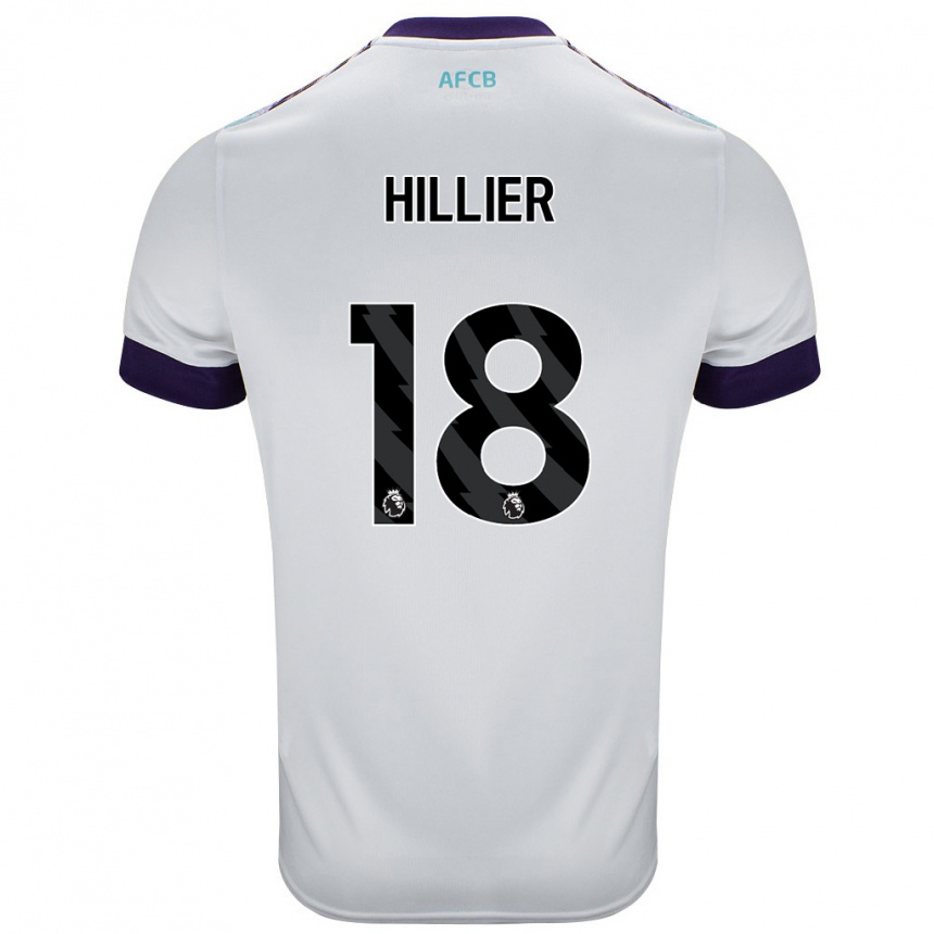 Kids Football Gemma Hillier #18 White Green Purple Away Jersey 2024/25 T-Shirt Nz