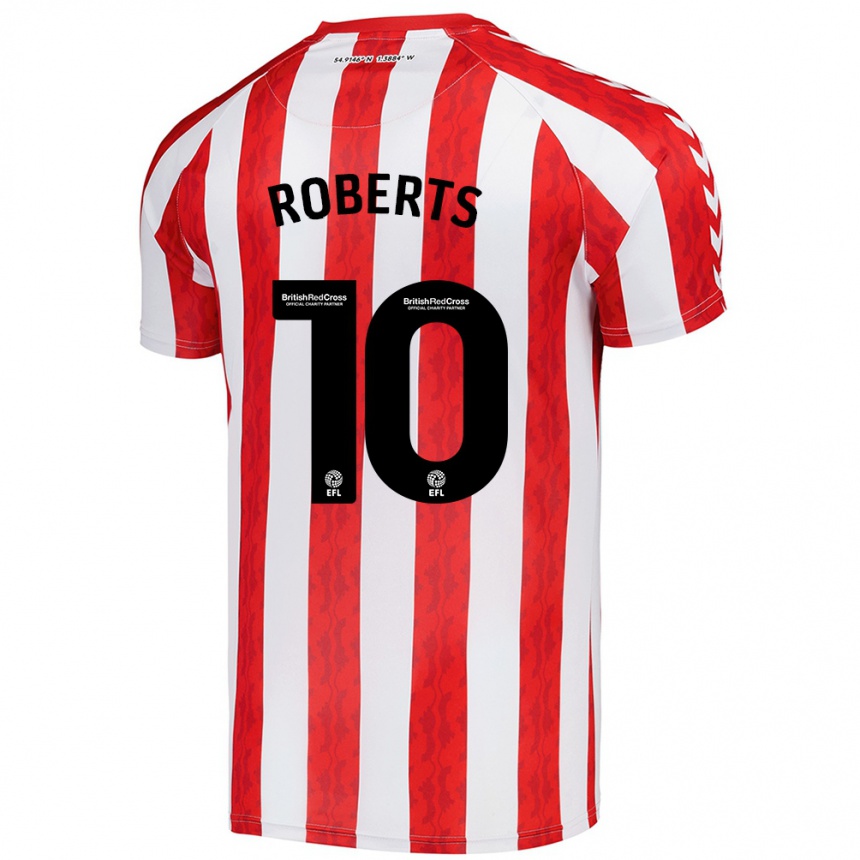 Men Football Patrick Roberts #10 Red White Home Jersey 2024/25 T-Shirt Nz