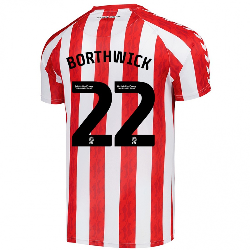 Men Football Megan Borthwick #22 Red White Home Jersey 2024/25 T-Shirt Nz