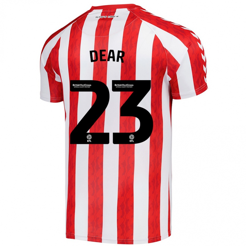 Men Football Jenna Dear #23 Red White Home Jersey 2024/25 T-Shirt Nz