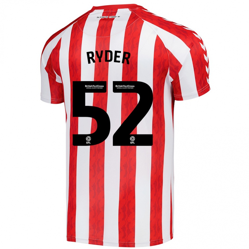 Men Football Joe Ryder #52 Red White Home Jersey 2024/25 T-Shirt Nz