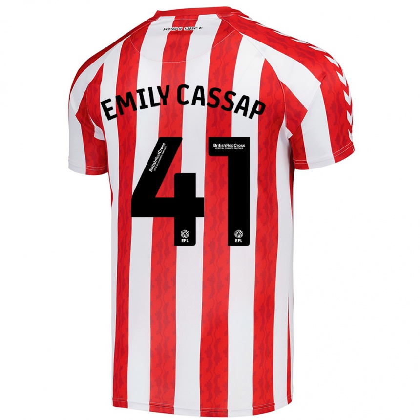 Men Football Emily Cassap #41 Red White Home Jersey 2024/25 T-Shirt Nz