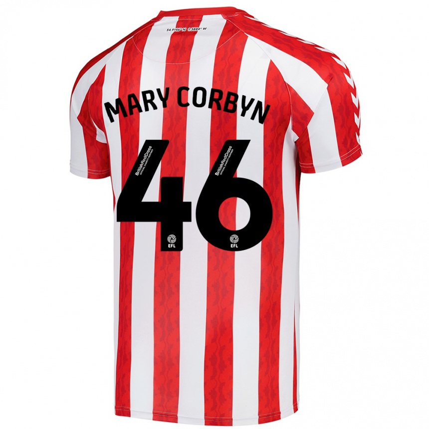 Men Football Mary Corbyn #46 Red White Home Jersey 2024/25 T-Shirt Nz