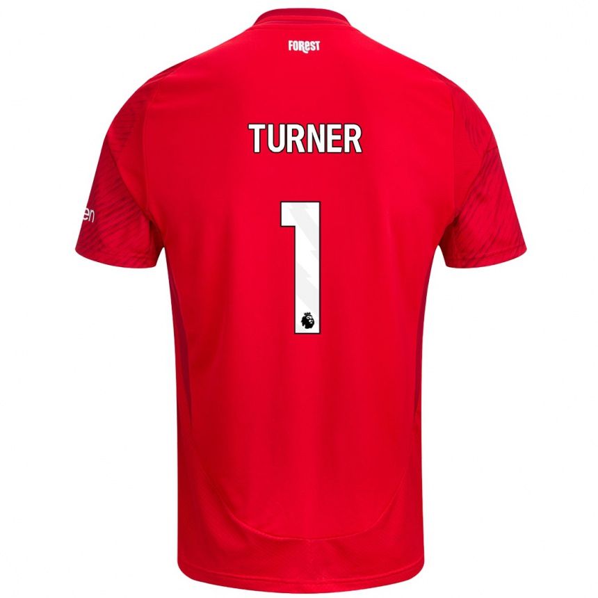 Men Football Matt Turner #1 Red White Home Jersey 2024/25 T-Shirt Nz