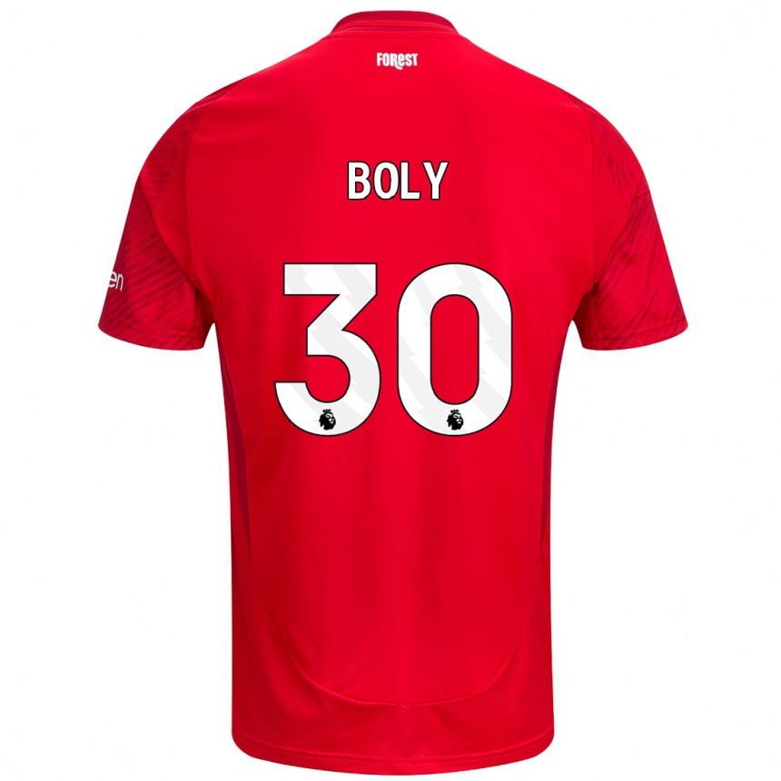 Men Football Willy Boly #30 Red White Home Jersey 2024/25 T-Shirt Nz