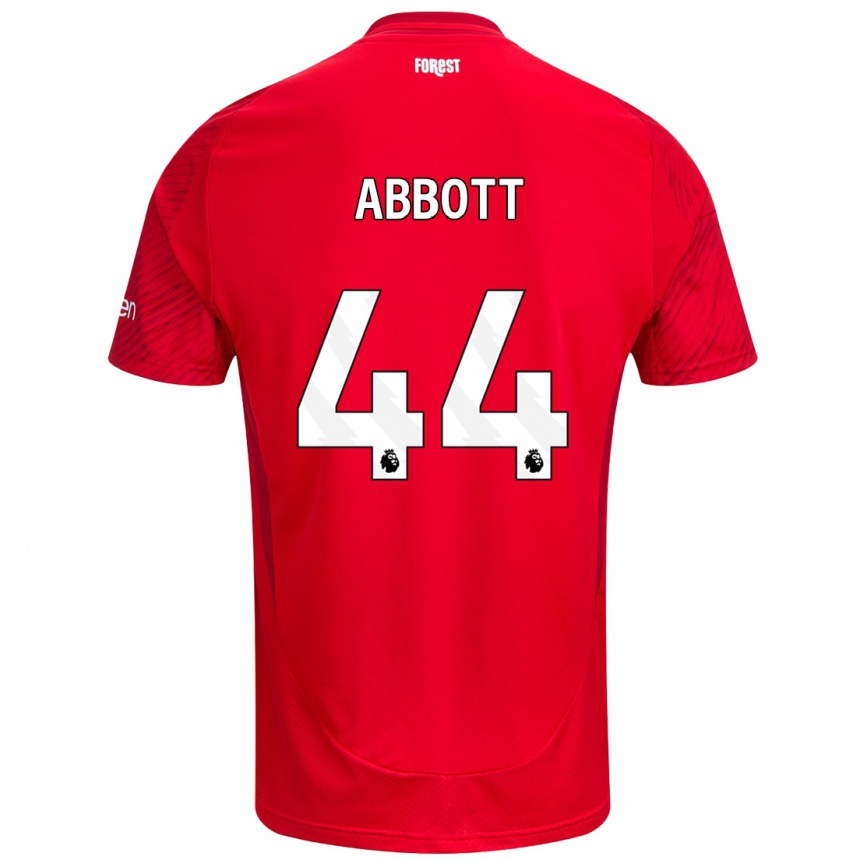 Men Football Zach Abbott #44 Red White Home Jersey 2024/25 T-Shirt Nz