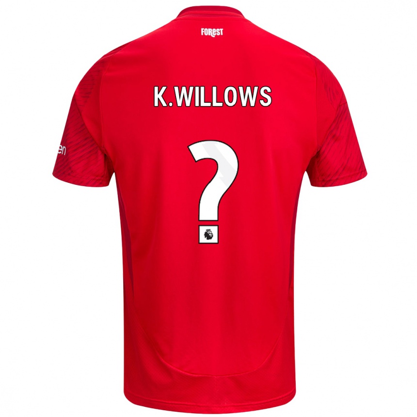 Men Football Keehan Willows #0 Red White Home Jersey 2024/25 T-Shirt Nz