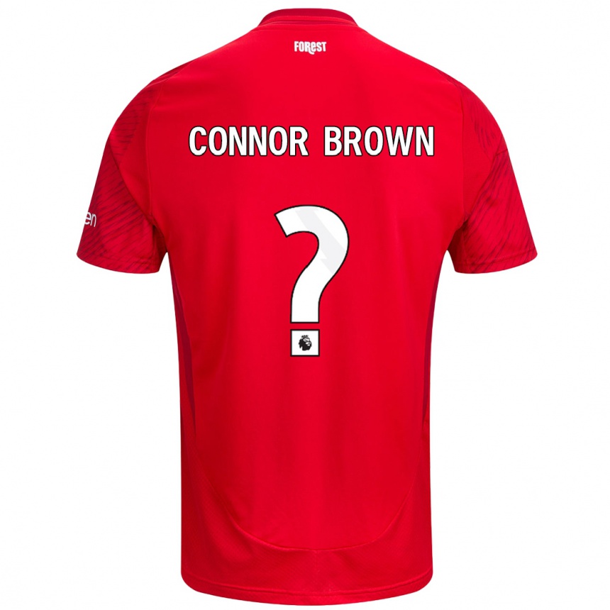 Men Football Connor Brown #0 Red White Home Jersey 2024/25 T-Shirt Nz