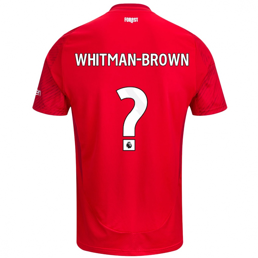 Men Football Chae Whitman-Brown #0 Red White Home Jersey 2024/25 T-Shirt Nz