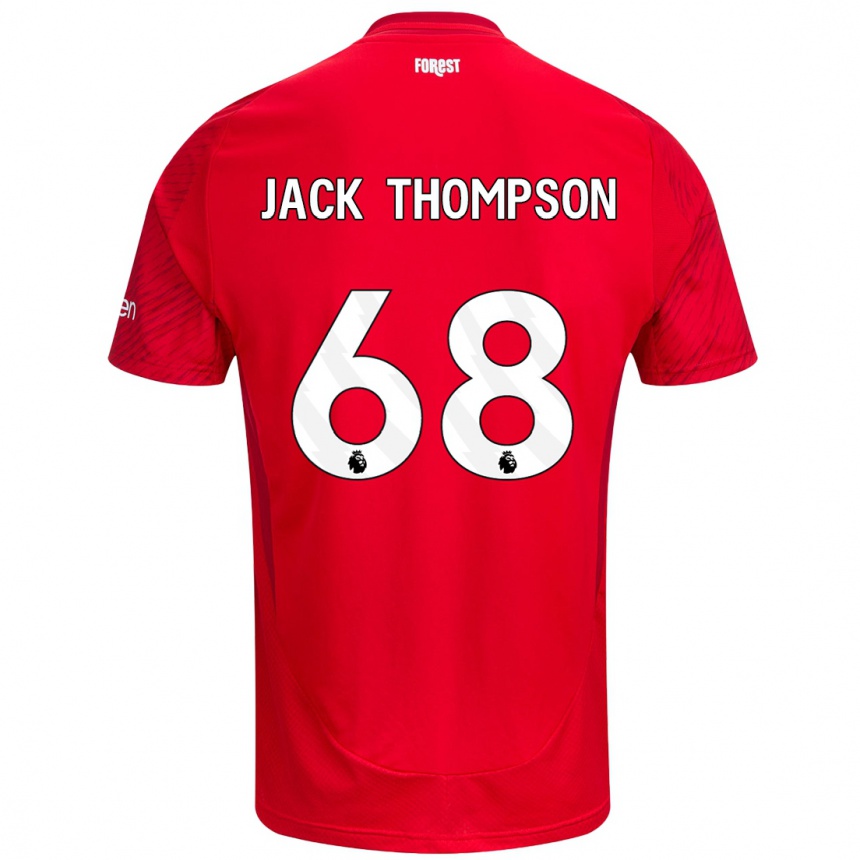 Men Football Jack Thompson #68 Red White Home Jersey 2024/25 T-Shirt Nz