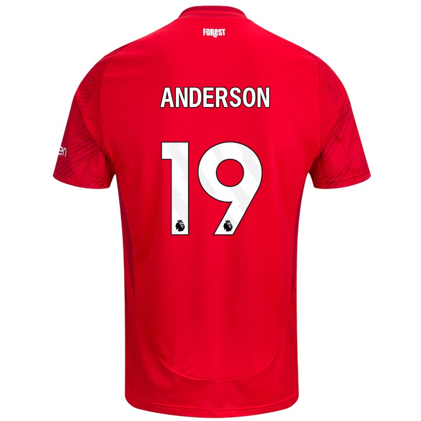 Men Football Becky Anderson #19 Red White Home Jersey 2024/25 T-Shirt Nz