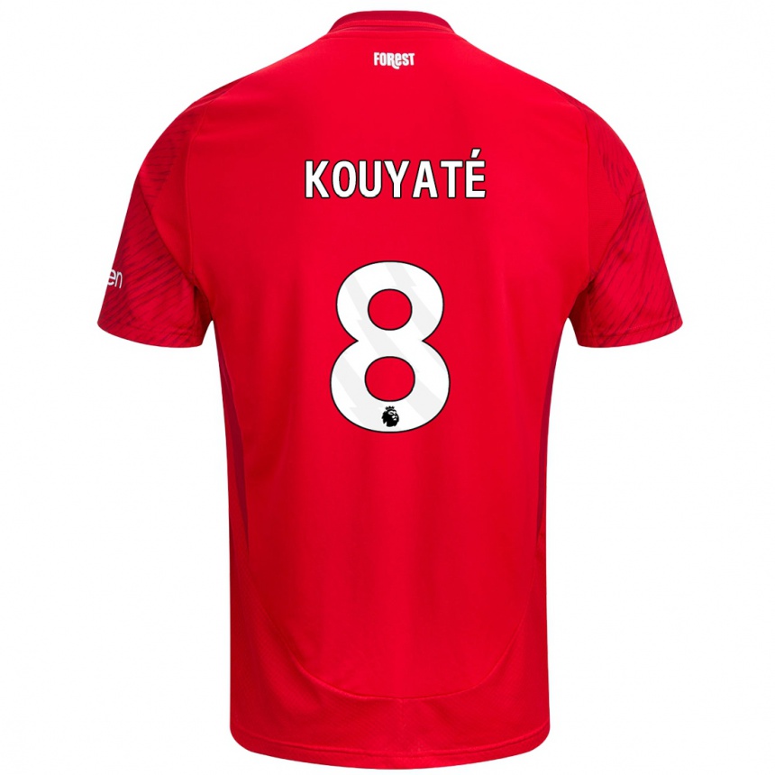 Men Football Cheikhou Kouyaté #8 Red White Home Jersey 2024/25 T-Shirt Nz