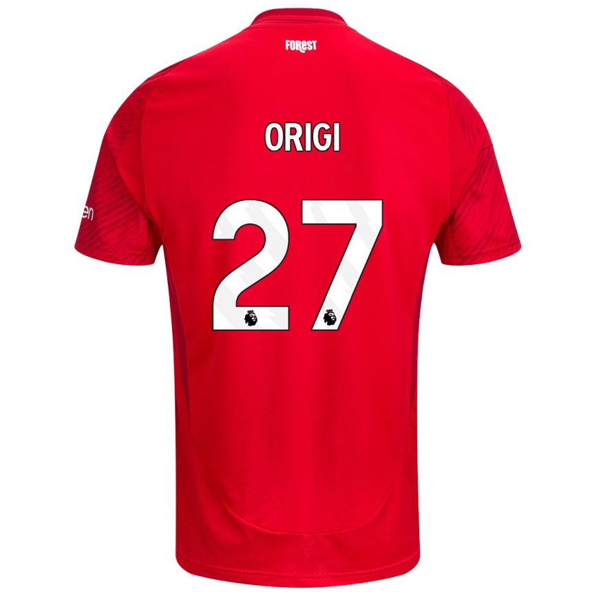 Men Football Divock Origi #27 Red White Home Jersey 2024/25 T-Shirt Nz