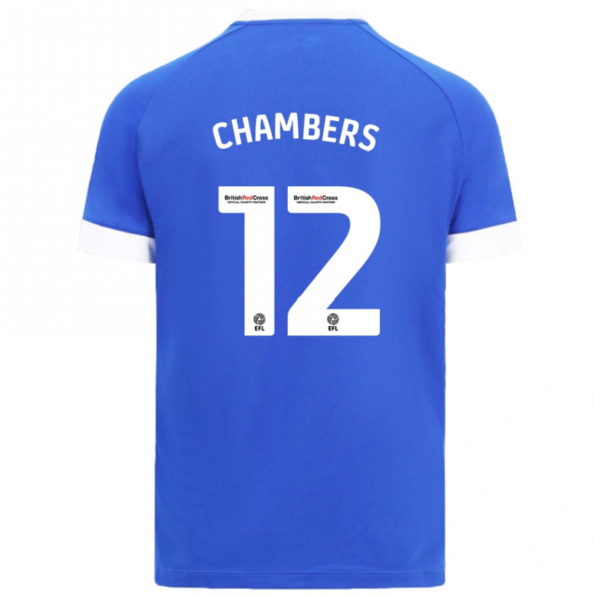 Men Football Calum Chambers #12 Sky Blue Home Jersey 2024/25 T-Shirt Nz