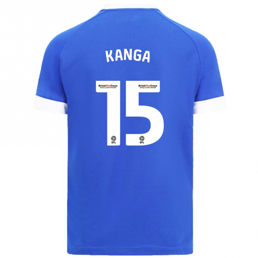 Men Football Wilfried Kanga #15 Sky Blue Home Jersey 2024/25 T-Shirt Nz