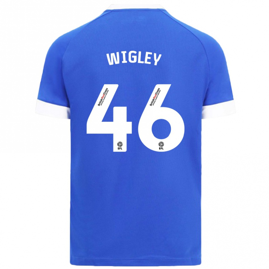 Men Football Morgan Wigley #46 Sky Blue Home Jersey 2024/25 T-Shirt Nz