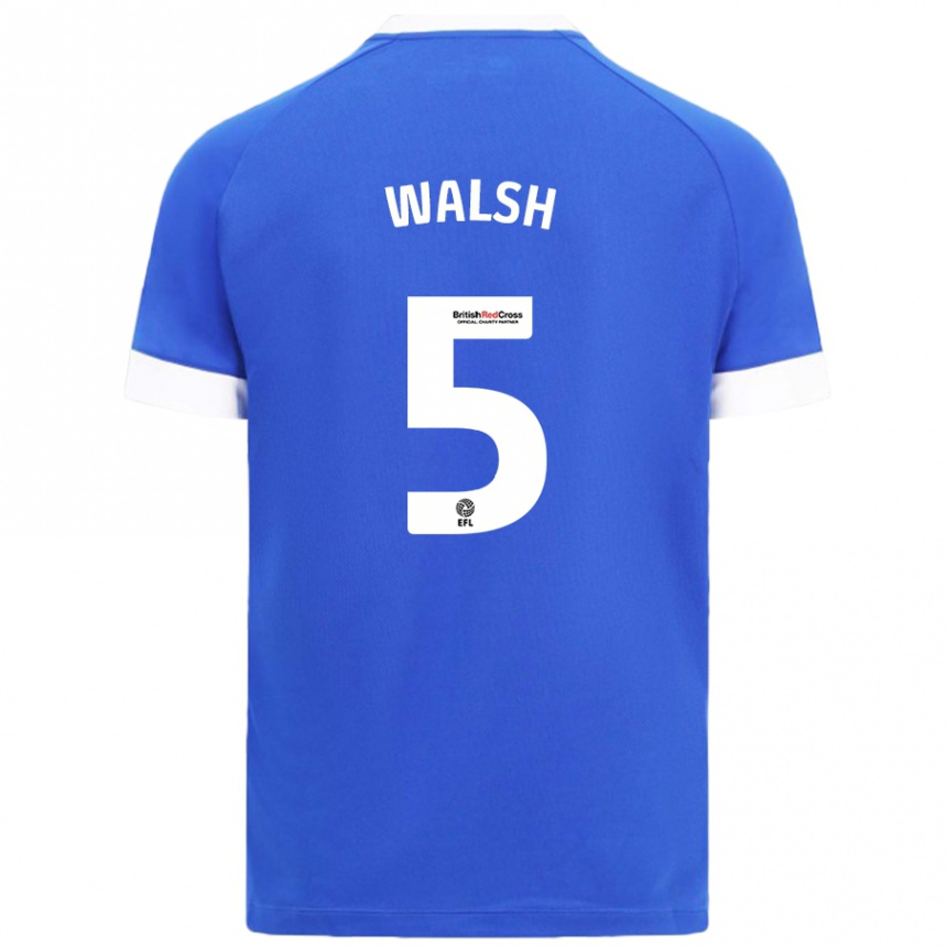 Men Football Siobhan Walsh #5 Sky Blue Home Jersey 2024/25 T-Shirt Nz