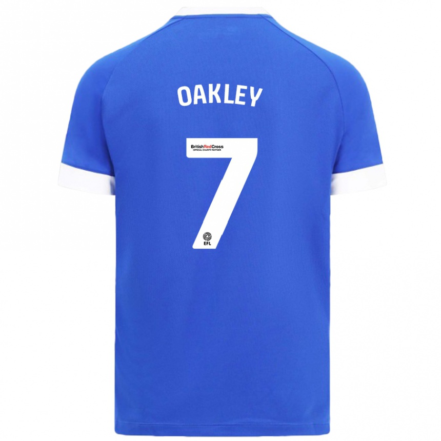 Men Football Rhianne Oakley #7 Sky Blue Home Jersey 2024/25 T-Shirt Nz