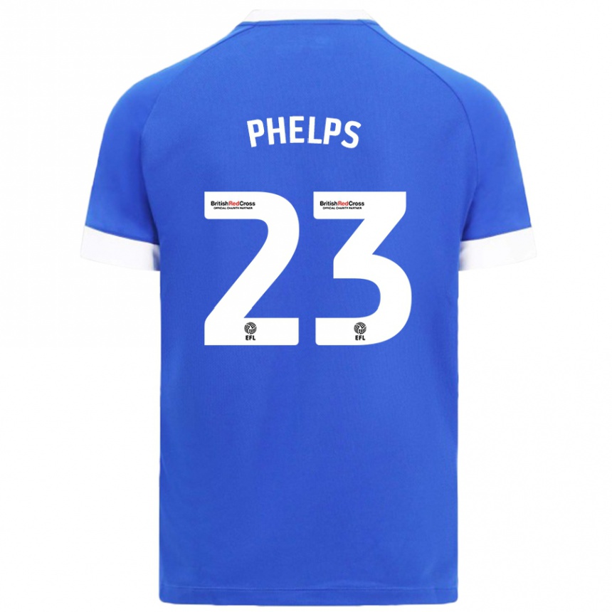 Men Football Anna Phelps #23 Sky Blue Home Jersey 2024/25 T-Shirt Nz