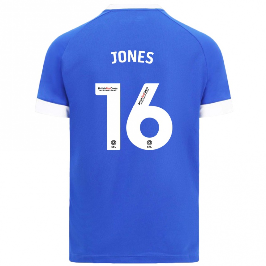 Men Football Ellie Jones #16 Sky Blue Home Jersey 2024/25 T-Shirt Nz