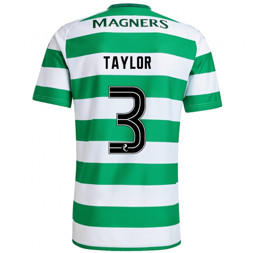 Men Football Greg Taylor #3 Green White Home Jersey 2024/25 T-Shirt Nz