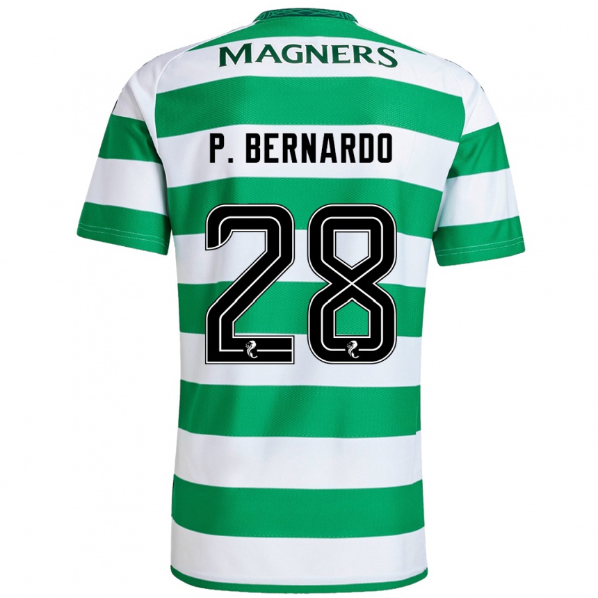 Men Football Paulo Bernardo #28 Green White Home Jersey 2024/25 T-Shirt Nz