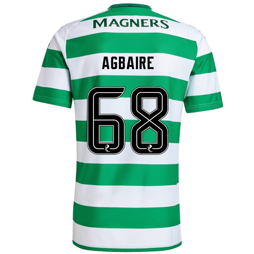 Men Football Lenny Agbaire #68 Green White Home Jersey 2024/25 T-Shirt Nz