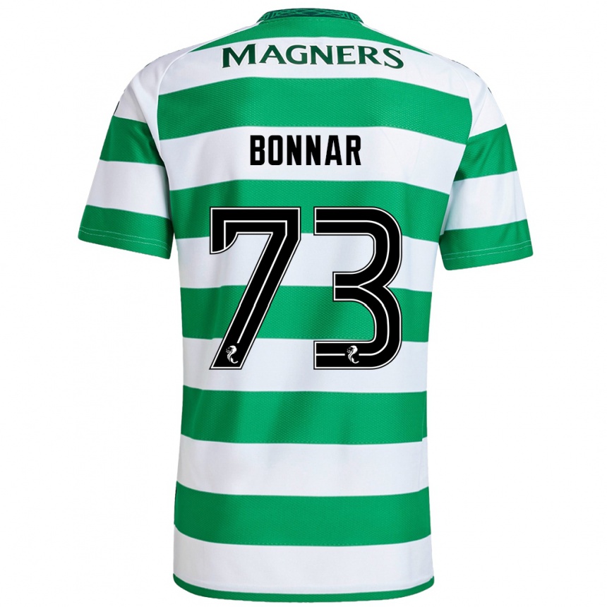 Men Football Jude Bonnar #73 Green White Home Jersey 2024/25 T-Shirt Nz