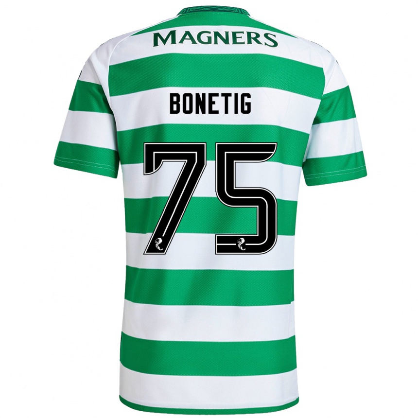 Men Football Liam Bonetig #75 Green White Home Jersey 2024/25 T-Shirt Nz