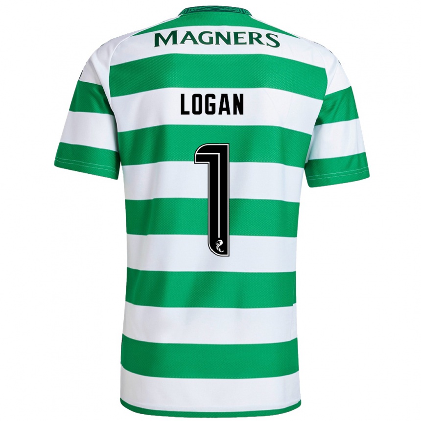 Men Football Chloe Logan #1 Green White Home Jersey 2024/25 T-Shirt Nz