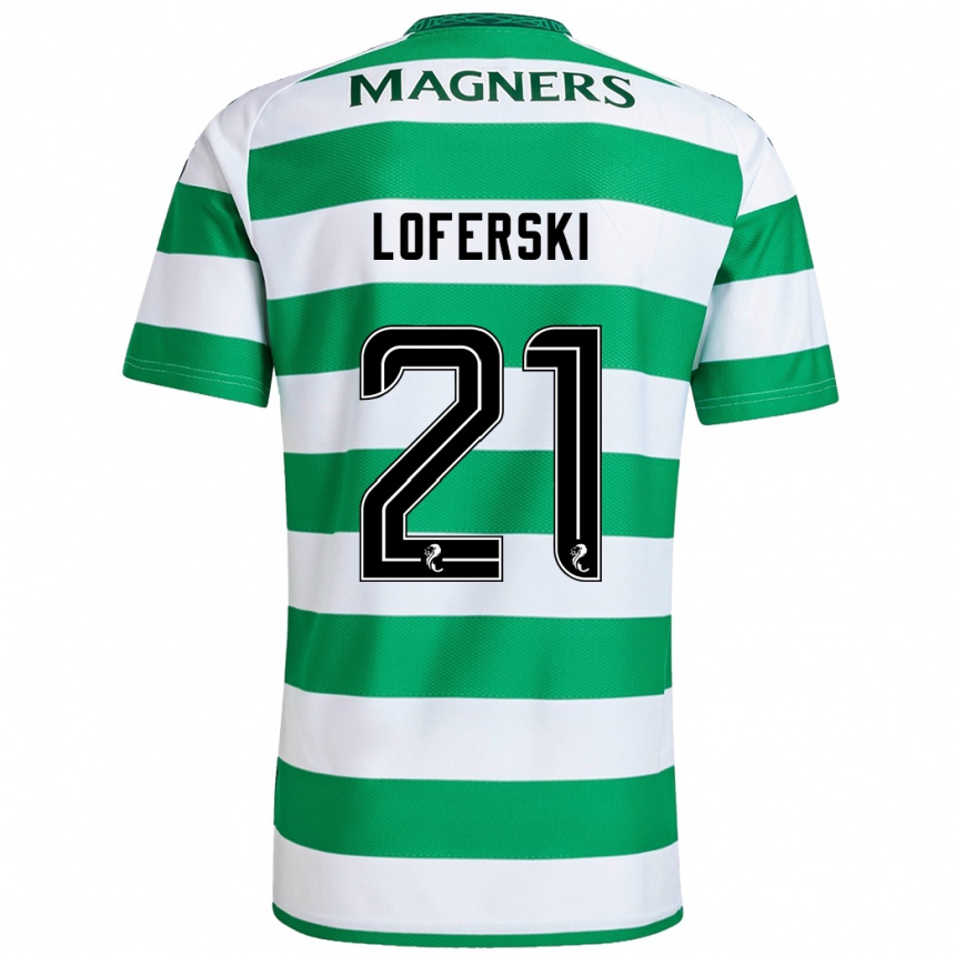 Men Football Kit Loferski #21 Green White Home Jersey 2024/25 T-Shirt Nz