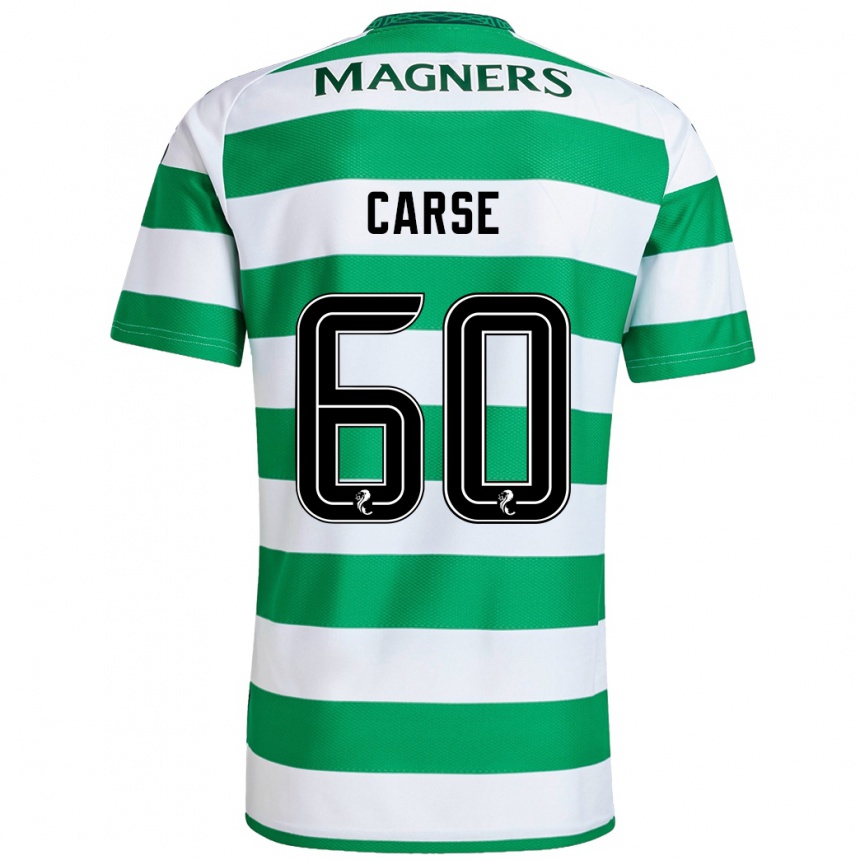 Men Football Mackenzie Carse #60 Green White Home Jersey 2024/25 T-Shirt Nz