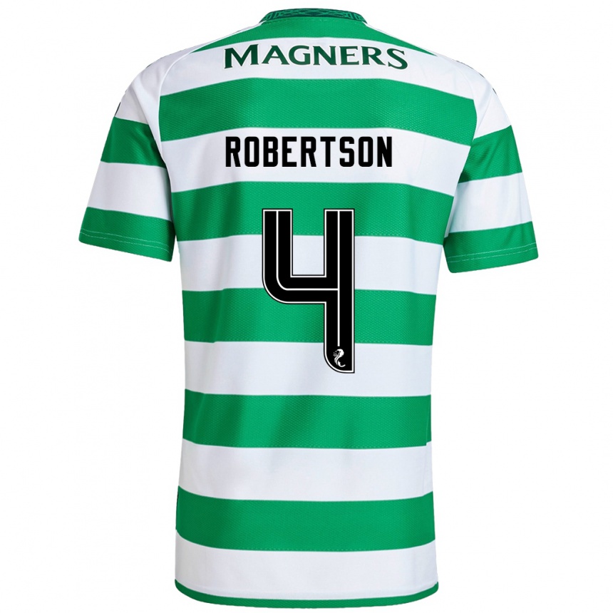 Men Football Lisa Robertson #4 Green White Home Jersey 2024/25 T-Shirt Nz