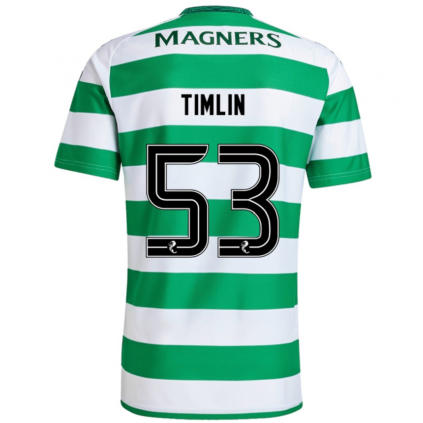 Men Football Sophie Timlin #53 Green White Home Jersey 2024/25 T-Shirt Nz