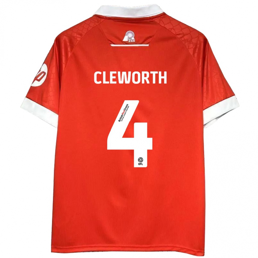 Men Football Max Cleworth #4 Red White Home Jersey 2024/25 T-Shirt Nz