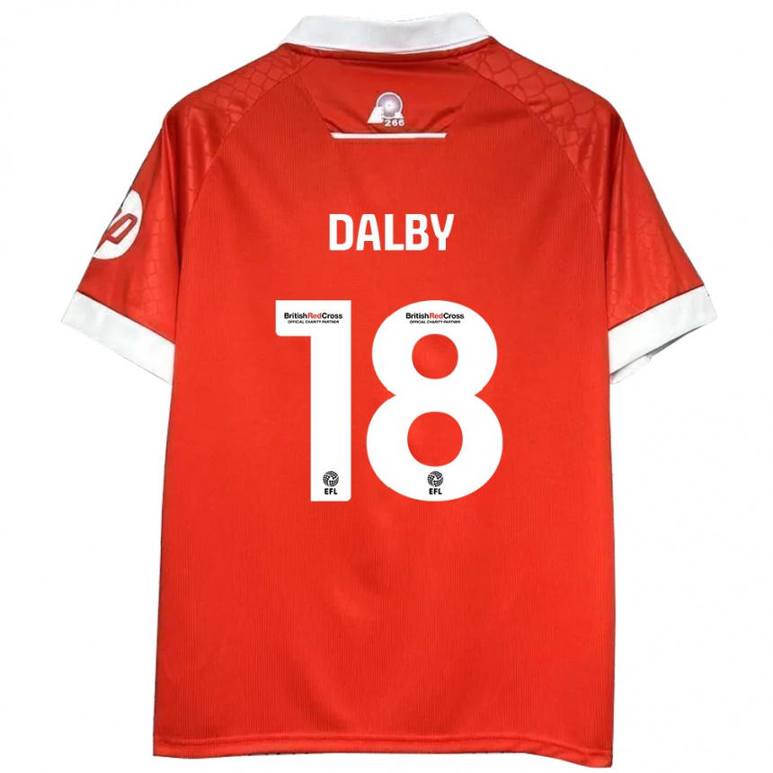 Men Football Sam Dalby #18 Red White Home Jersey 2024/25 T-Shirt Nz