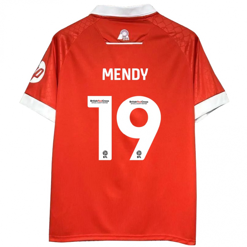 Men Football Jacob Mendy #19 Red White Home Jersey 2024/25 T-Shirt Nz