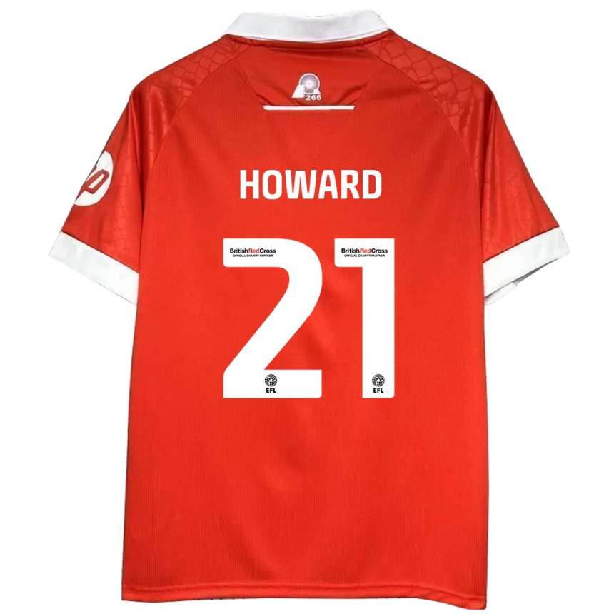 Men Football Mark Howard #21 Red White Home Jersey 2024/25 T-Shirt Nz