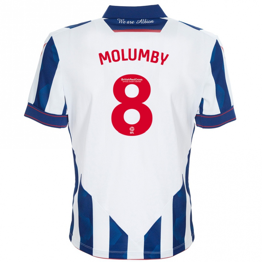 Men Football Jayson Molumby #8 White Dark Blue Home Jersey 2024/25 T-Shirt Nz