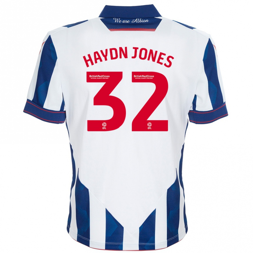 Men Football Mackenzie Haydn Jones #32 White Dark Blue Home Jersey 2024/25 T-Shirt Nz