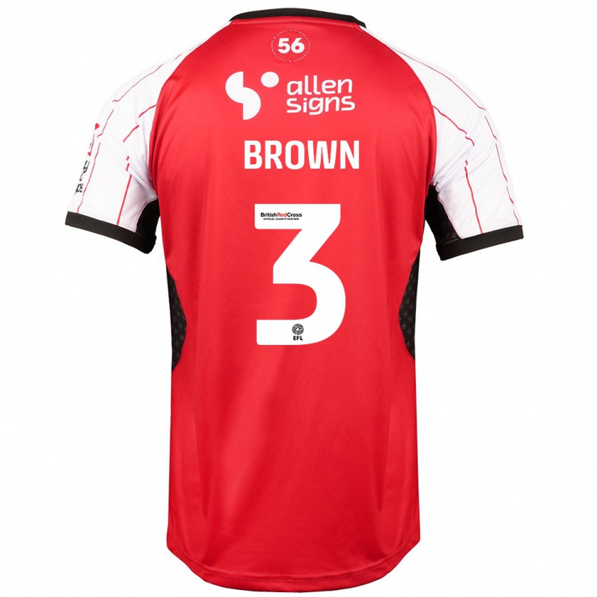 Men Football Jaden Brown #3 White Home Jersey 2024/25 T-Shirt Nz