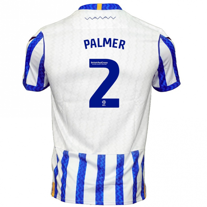 Men Football Liam Palmer #2 Blue White Home Jersey 2024/25 T-Shirt Nz