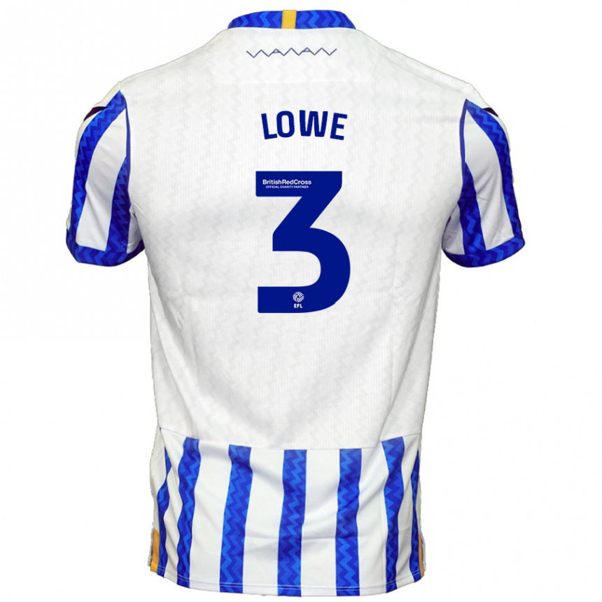 Men Football Max Lowe #3 Blue White Home Jersey 2024/25 T-Shirt Nz