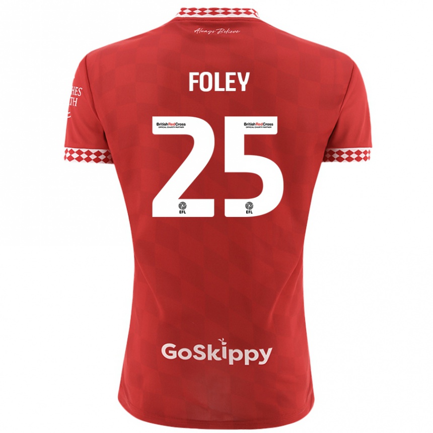 Men Football Erin Foley #25 Red Home Jersey 2024/25 T-Shirt Nz