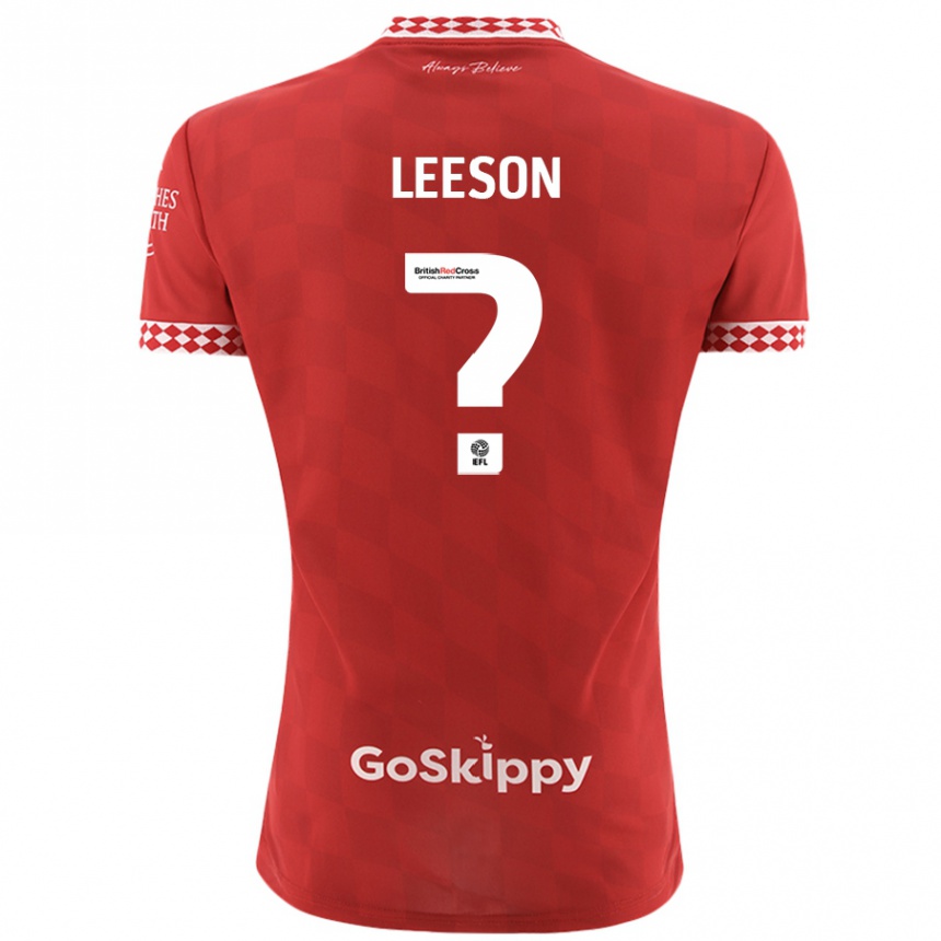 Men Football Harry Leeson #0 Red Home Jersey 2024/25 T-Shirt Nz