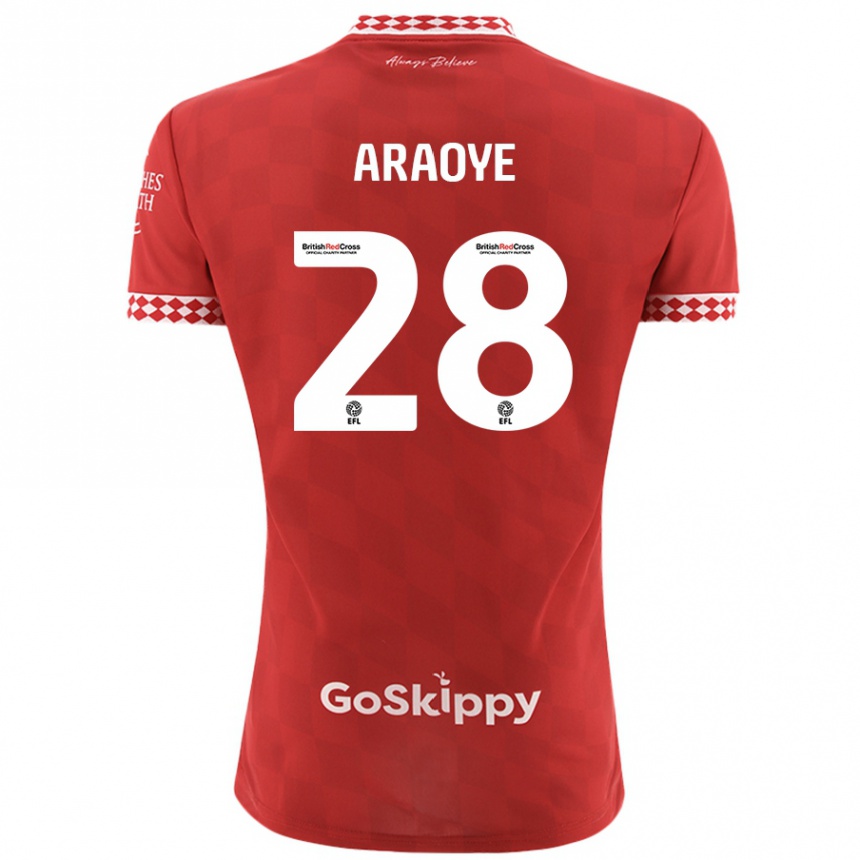 Men Football Raphael Araoye #28 Red Home Jersey 2024/25 T-Shirt Nz