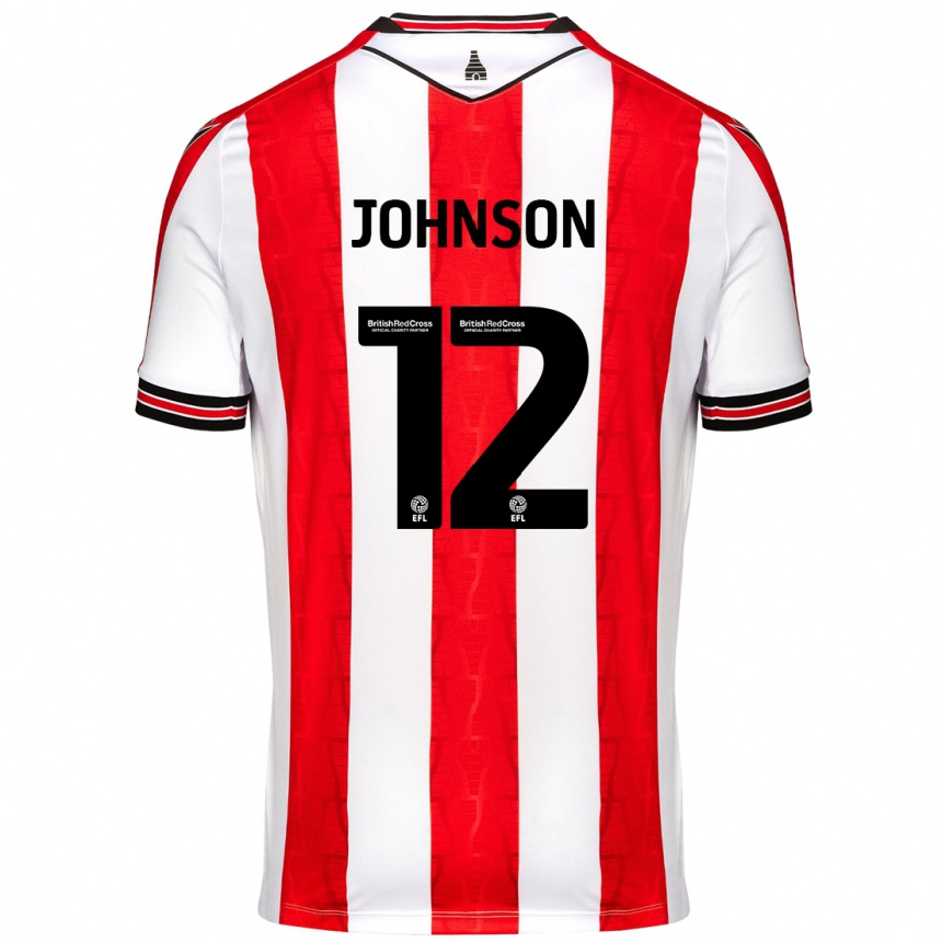 Men Football Daniel Johnson #12 Red White Home Jersey 2024/25 T-Shirt Nz