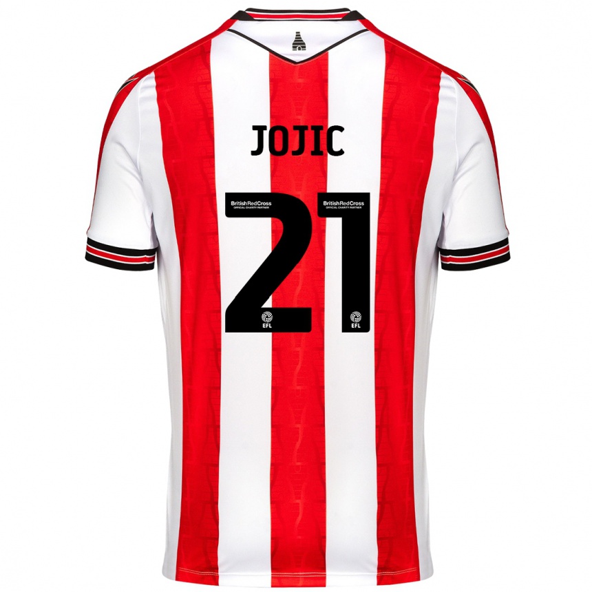 Men Football Nikola Jojic #21 Red White Home Jersey 2024/25 T-Shirt Nz